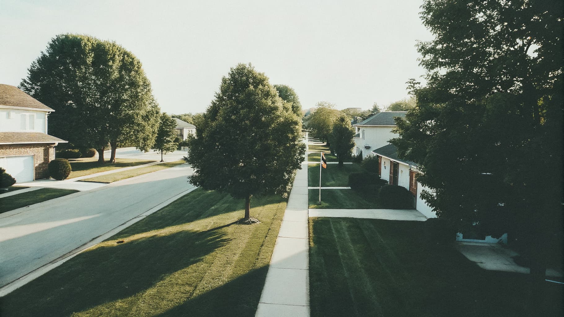 Evansville Indiana neighborhood aerial view